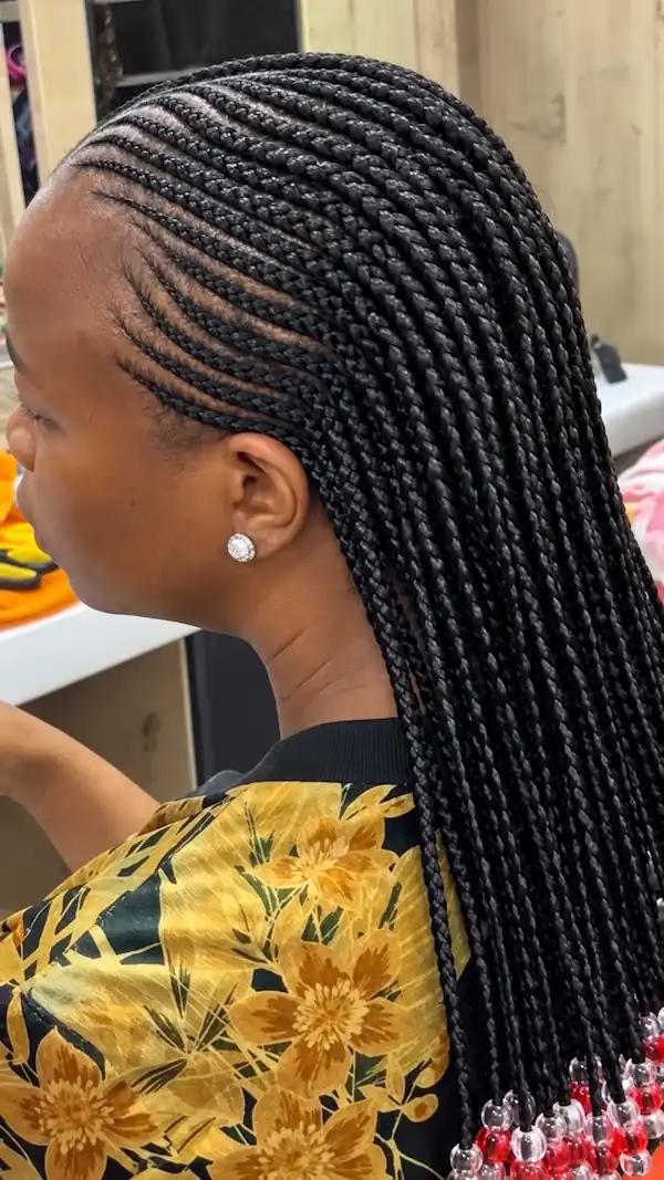Straight Back Cornrows example 1